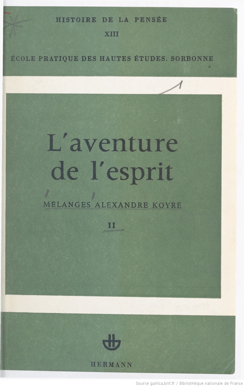 Catalogue Rouge Mélanges Alexandre Koyré publiés à l'occasion de