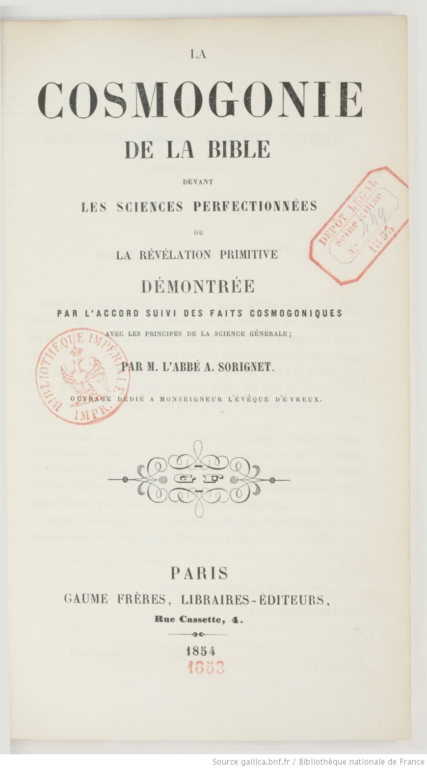 Catalogue Rouge - La Cosmogonie De La Bible Devant Les Sciences ...