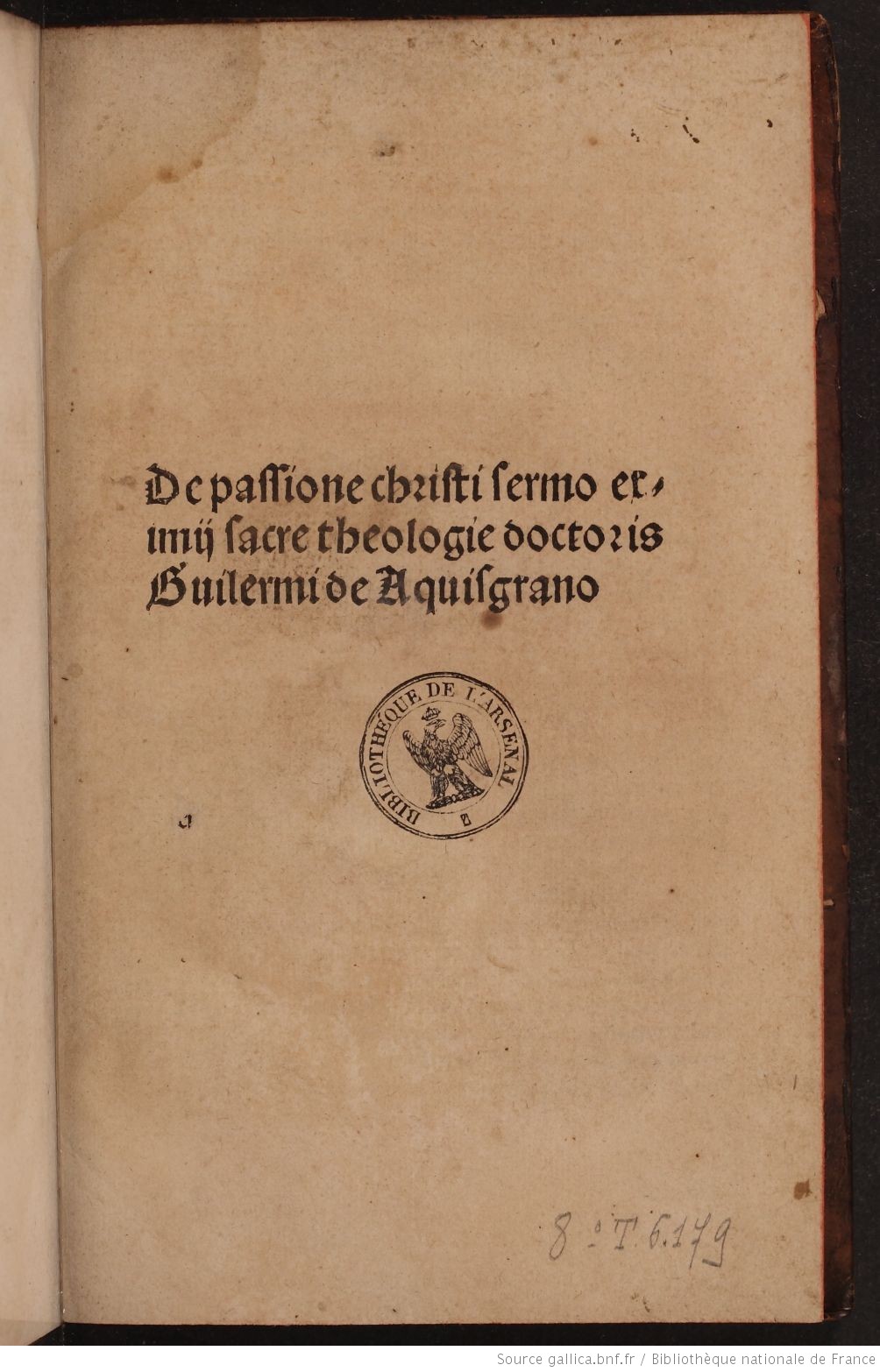 Catalogue Rouge De Passione Christi sermo eximii sacre theologie